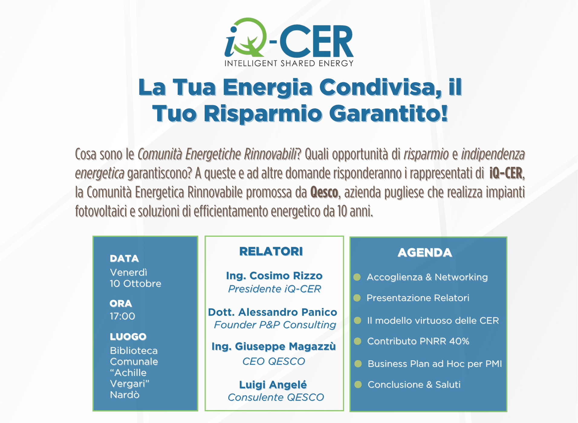 Evento iQ-CER Nardò 10.10.2025 QESCO